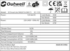 Outwell Ecocool Lite Elektrische Koelbox - 24 Liter - Donkerblauw -KampGear Winkel 1068 1900 ecocool blauw 4