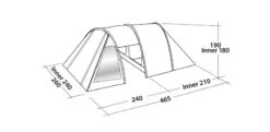 Easy Camp Galaxy 400 Rustic Green Tunneltent - 4 Personen -KampGear Winkel 120391 galaxy 400 rustic green drawing perspective2