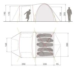 Vaude Campo Casa XT Koepeltent - 3/4 Persoons -KampGear Winkel 14229 g