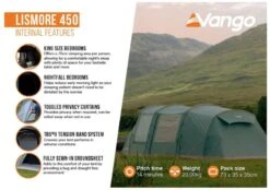 Vango Lismore 450 Tunneltent - 4 Persoons - Groen -KampGear Winkel 1900 1783 lismore 450 package 4