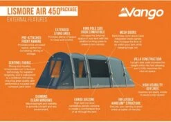 Vango Lismore Air 450 Opblaasbare Tunneltent - 4 Persoons - Groen -KampGear Winkel 1900 1783 lismore air 450 package 3