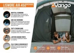 Vango Lismore Air 450 Opblaasbare Tunneltent - 4 Persoons - Groen -KampGear Winkel 1900 1783 lismore air 450 package 4