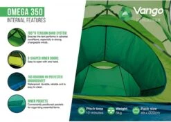 Vango Omega 350 Tunneltent - 3 Persoons - Groen -KampGear Winkel 1900 1783 omega 350 6
