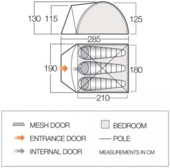 Vango Tay 300 Koepeltent - 3 Persoons - Groen -KampGear Winkel 1900 1783 tay 300 2
