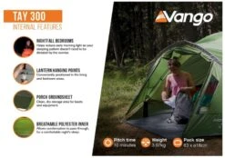 Vango Tay 300 Koepeltent - 3 Persoons - Groen -KampGear Winkel 1900 1783 tay 300 4