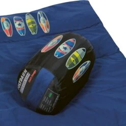 Polydaun Beach House Junior Kinderslaapzak - Surfbord -KampGear Winkel beach house surf detail