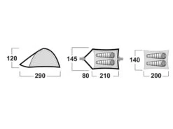 Husky Bizam Koepeltent - 2+ Persoons -KampGear Winkel bizam afmetingen
