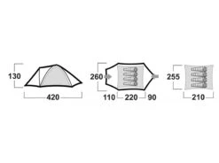 Husky Bizon Koepeltent - 4+ Persoons -KampGear Winkel bizon afmetingen